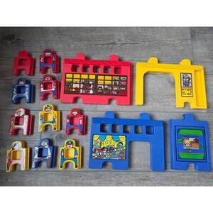 Rare Vintage Discovery‎ Toys "Places, Please!" Interlocking Building Set